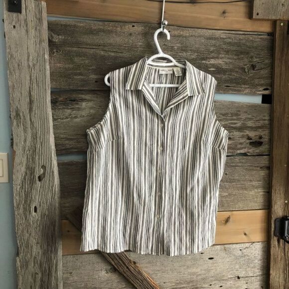 CARROLL Reed plus size 18 sleeveless button down blouse - Picture 1 of 4